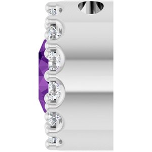 Platinum Natural Amethyst & 1/10 CTW Natural Diamond Halo-Style Pendant
