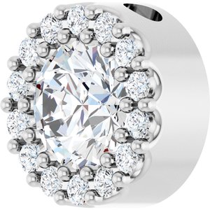 Sterling Silver 1/2 CTW Natural Diamond Halo-Style Pendant