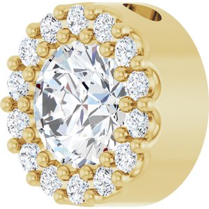 14K Yellow Gold 1/2 CTW Natural Diamond Halo-Style Pendant