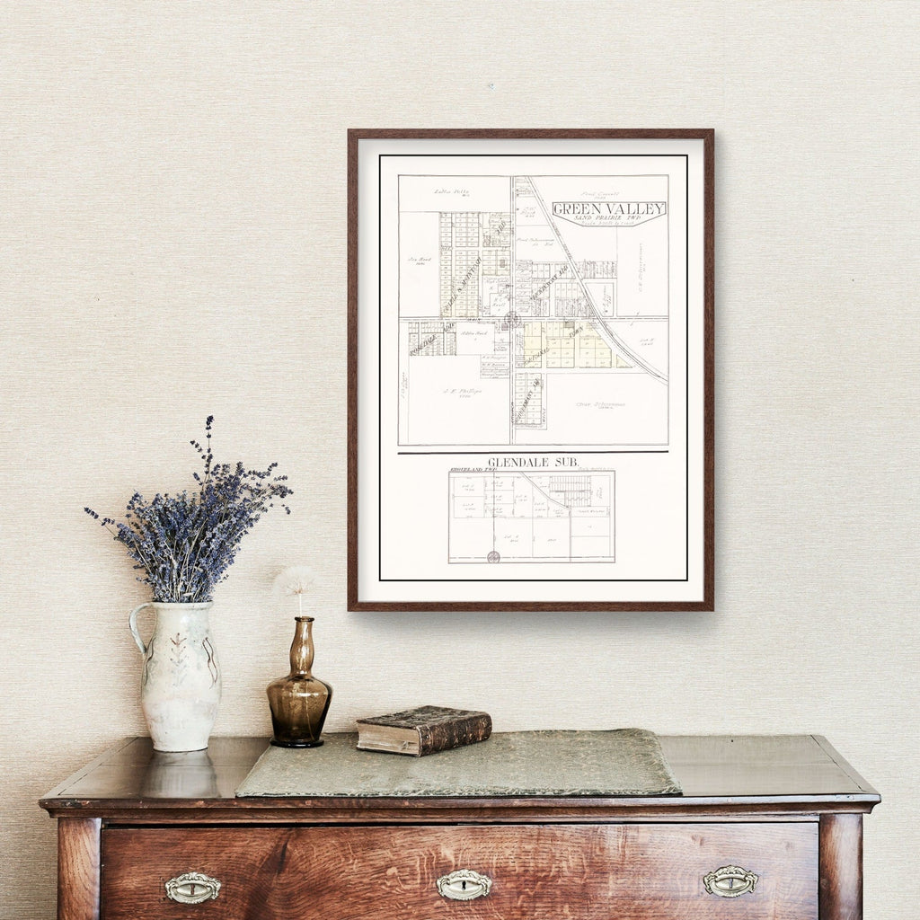 Vintage Map of Green Valley, Illinois 1929