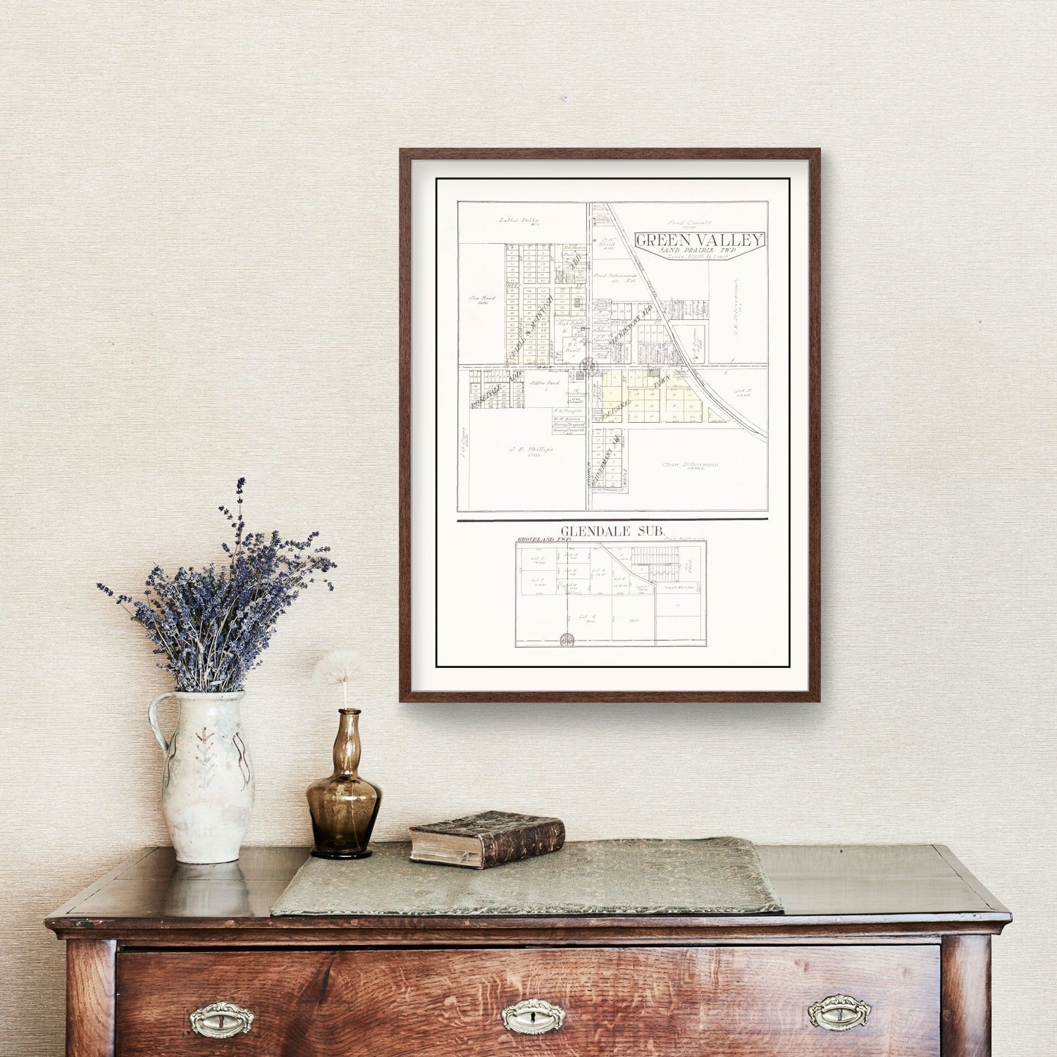 Vintage Map of Green Valley, Illinois 1929