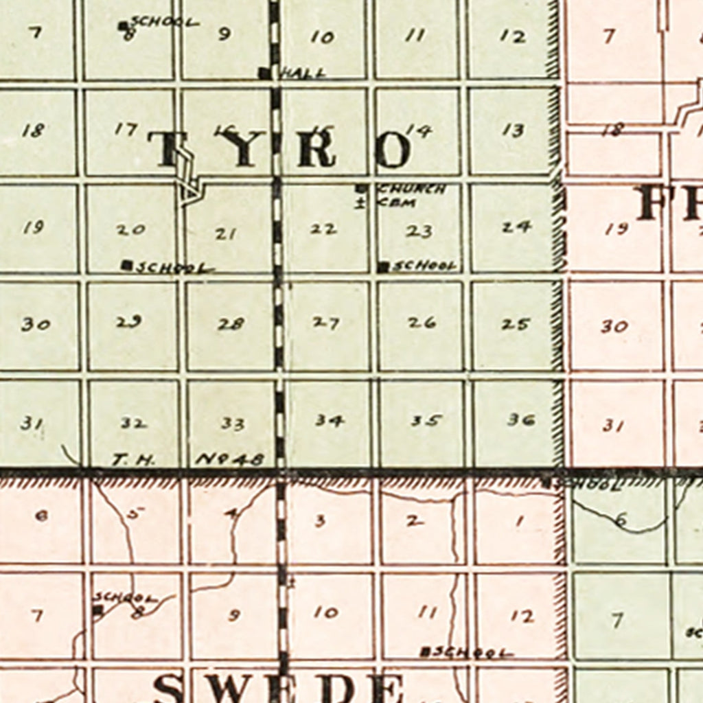 Vintage Map of Yellow Medicine County, Minnesota 1929