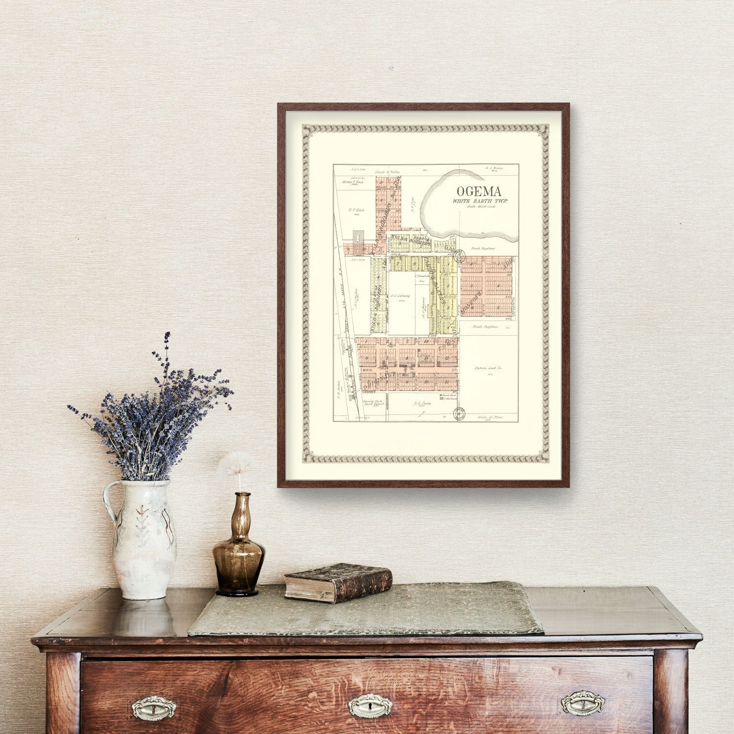 Vintage Map of Ogema, Minnesota 1929