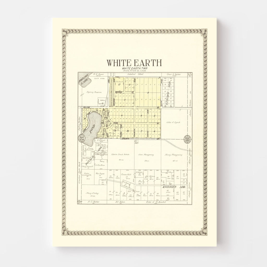 Vintage Map of White Earth, Minnesota 1929