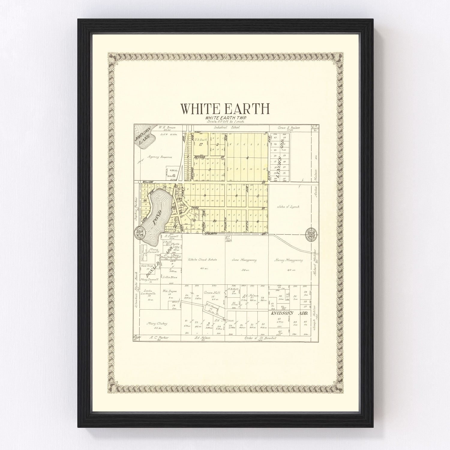 Vintage Map of White Earth, Minnesota 1929