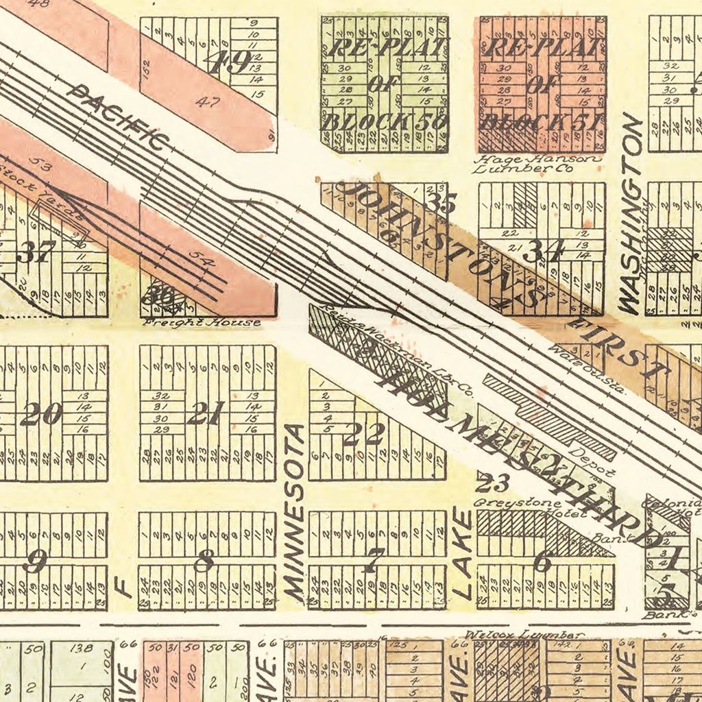 Vintage Map of Detroit Lakes, Minnesota 1929
