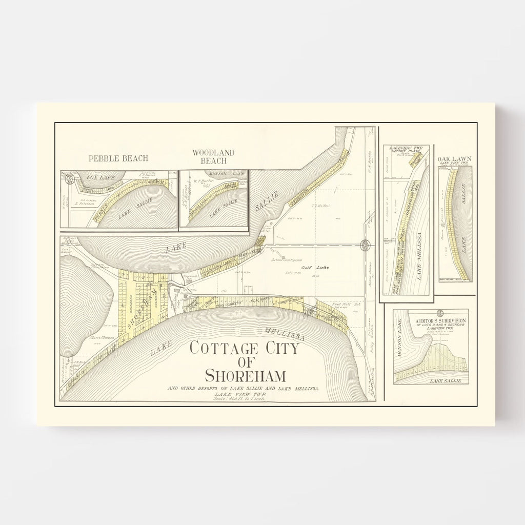 Vintage Map of Shoreham, Minnesota 1929