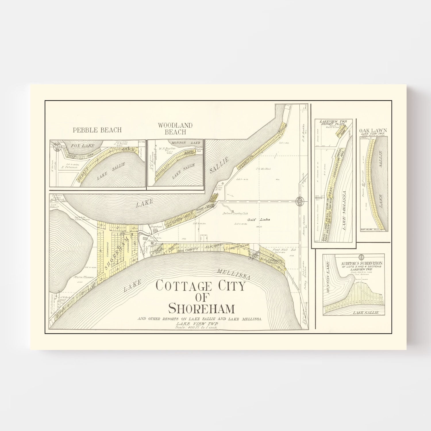 Vintage Map of Shoreham, Minnesota 1929