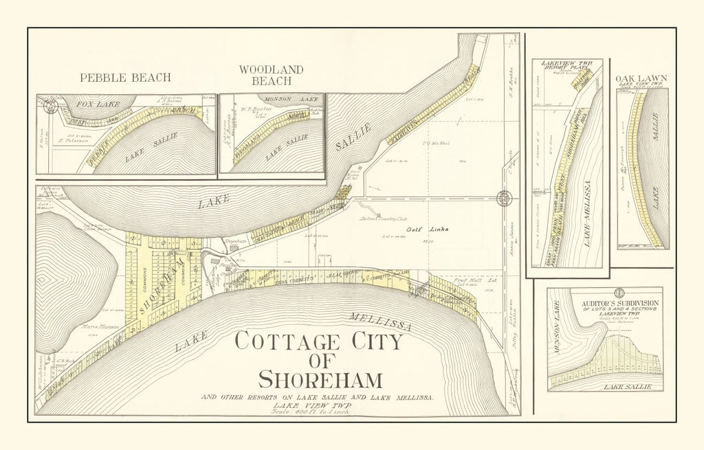 Vintage Map of Shoreham, Minnesota 1929