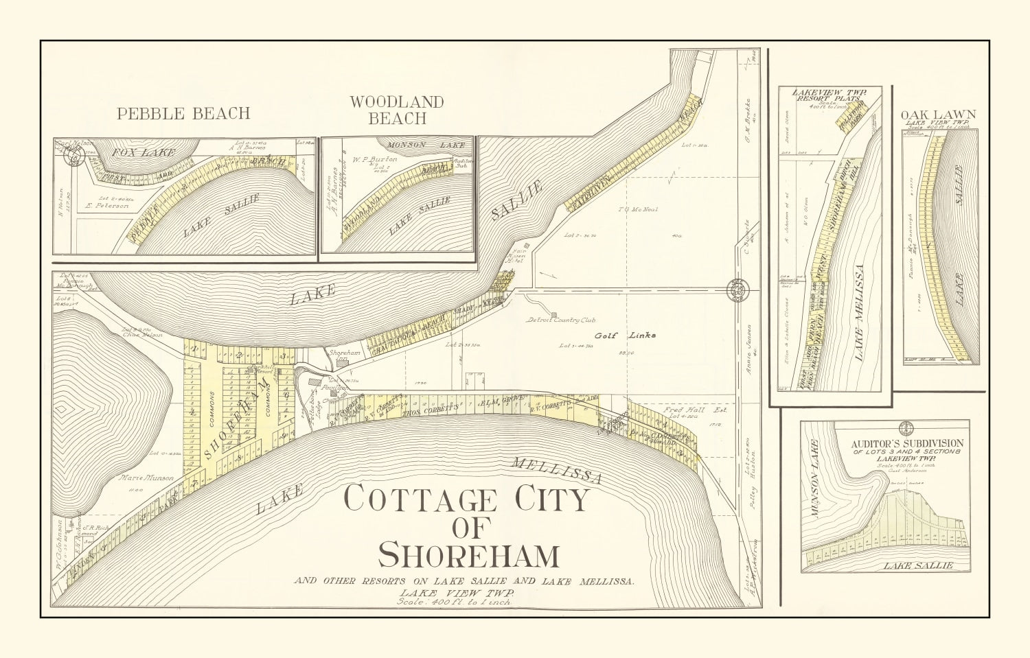 Vintage Map of Shoreham, Minnesota 1929