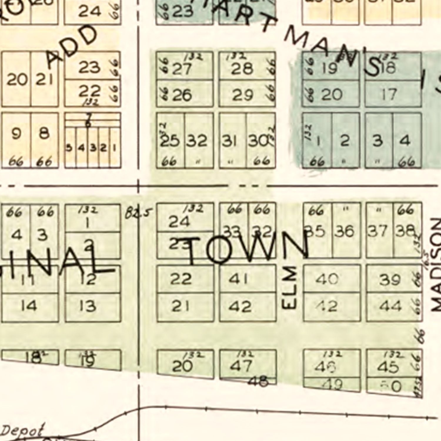 Vintage Map of Nappanee, Indiana 1929