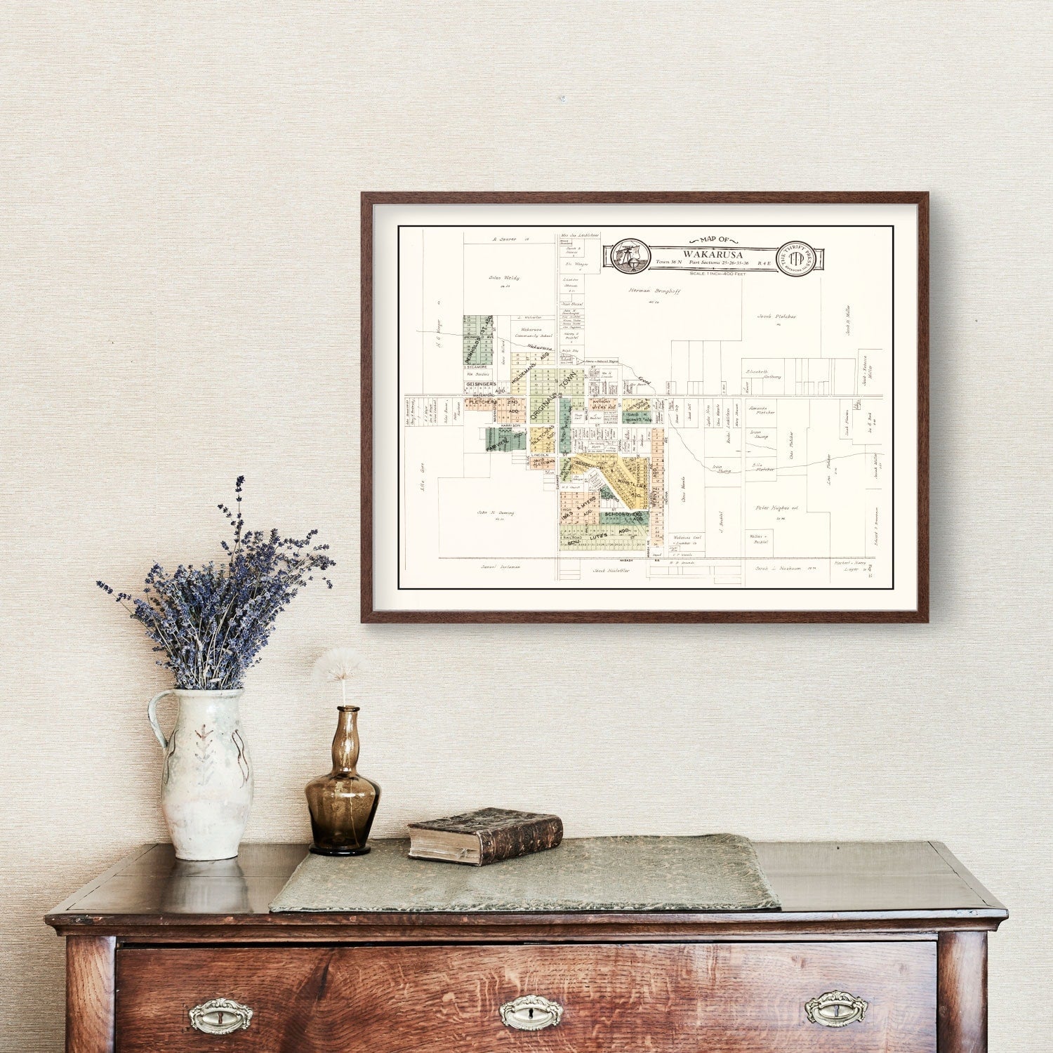 Vintage Map of Wakarusa, Indiana 1929