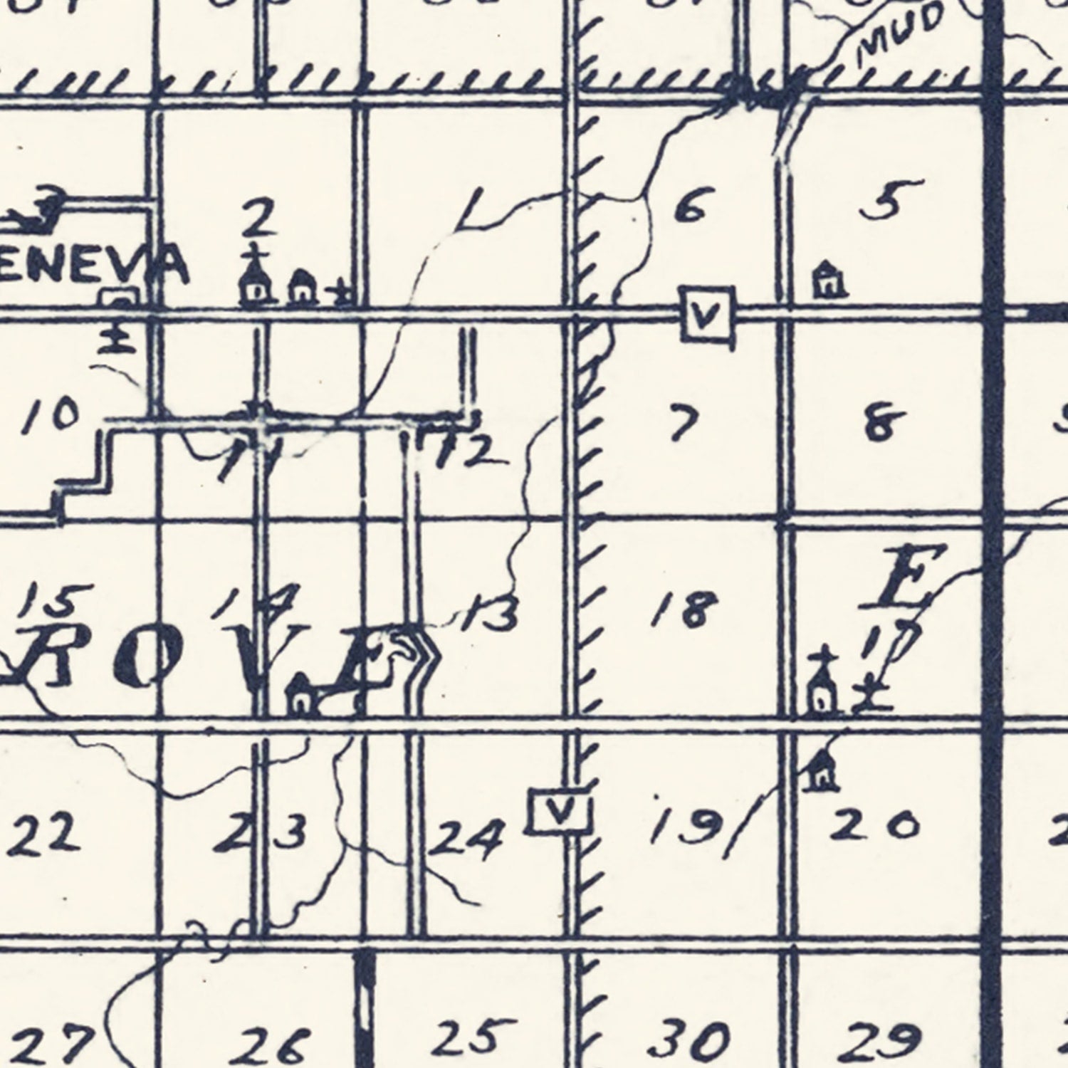 Vintage Map of Benton County, Iowa 1930