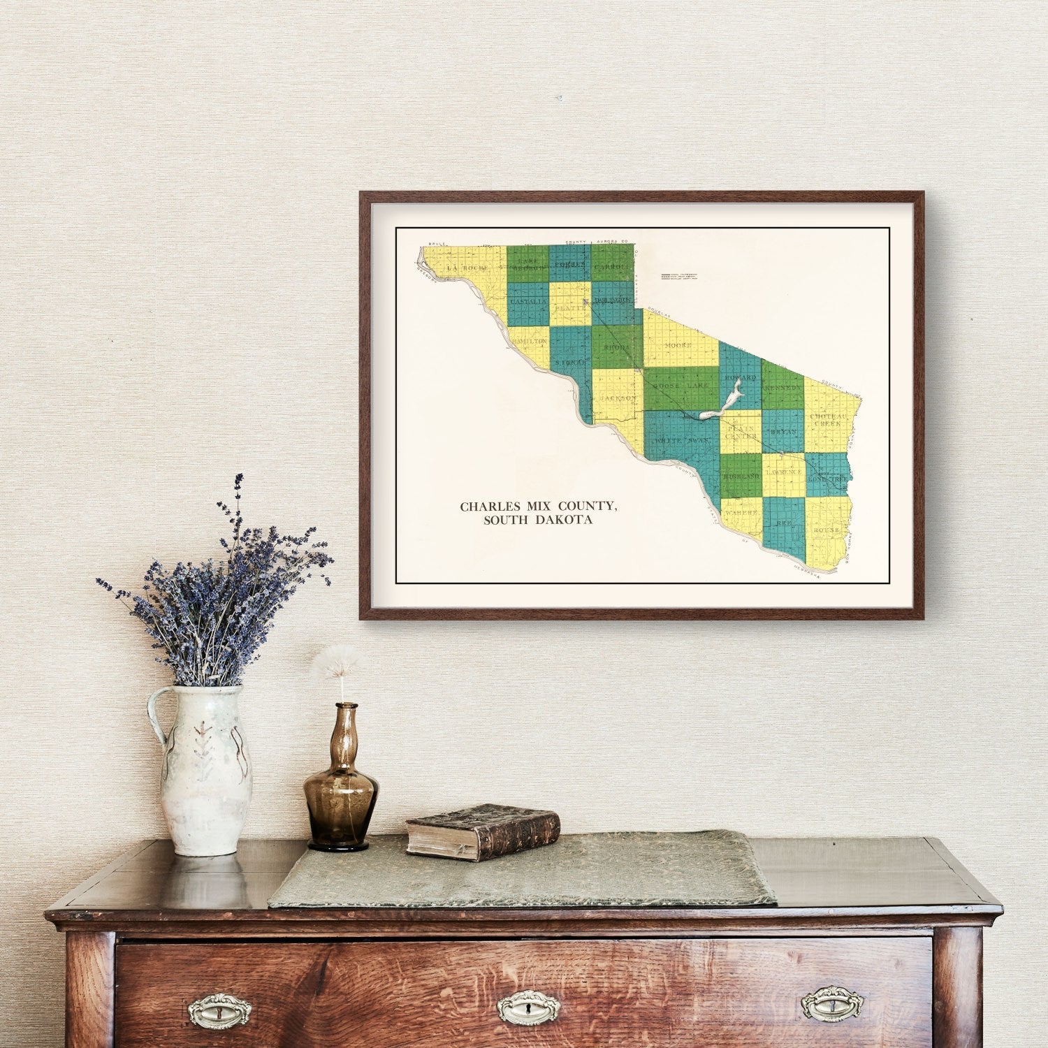 Vintage Map of Charles Mix County, South Dakota 1931