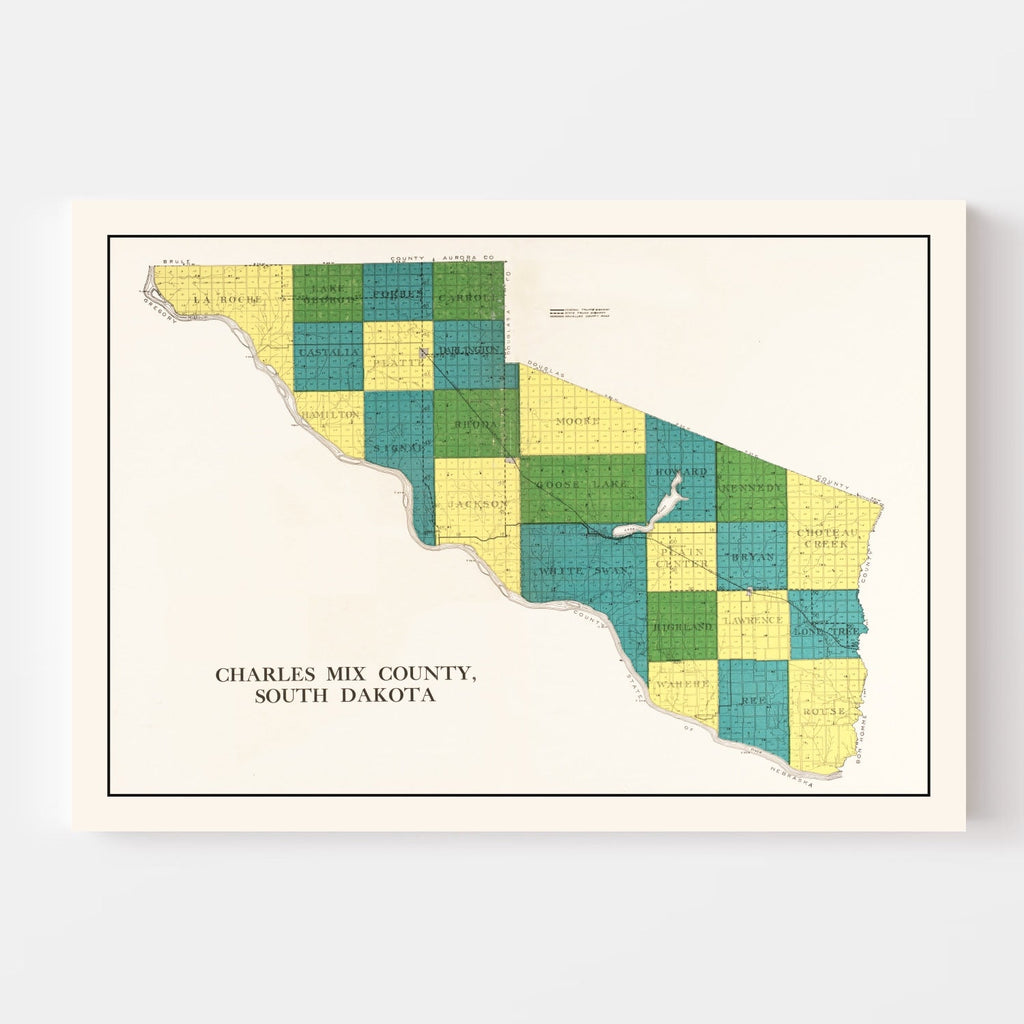 Vintage Map of Charles Mix County, South Dakota 1931