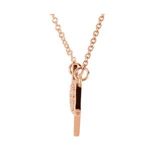 14K Rose Gold .07 CTW Natural Diamond "Love You" Phrase 17 1/2" Necklace