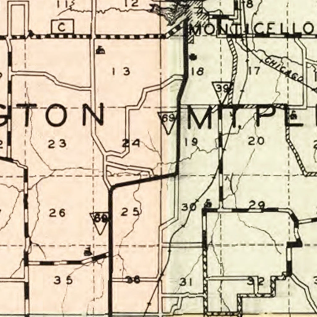 Vintage Map of Green County, Wisconsin 1931