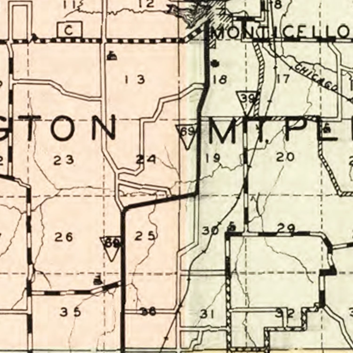 Vintage Map of Green County, Wisconsin 1931