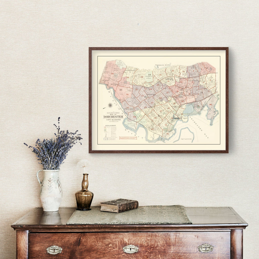 Vintage Dorchester, MA Map 1933