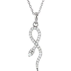 14K White Gold 1/6 CTW Natural Diamond 16" Necklace