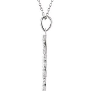 14K White Gold 1/5 CTW Natural Diamond Petite Treble Clef 16" Necklace