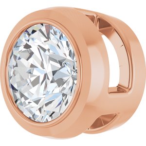 14K Rose 1/3 CT Natural Diamond Slide Pendant