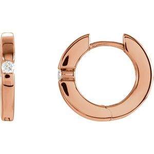 14K Rose Gold .07 CTW Natural Diamond Hoop Earrings