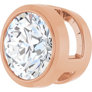 14K Rose 1/2 CT Natural Diamond Slide Pendant