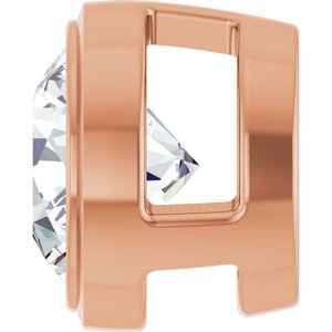 14K Rose 1/2 CT Natural Diamond Slide Pendant