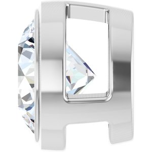 14K White 3/4 CT Natural Diamond Slide Pendant