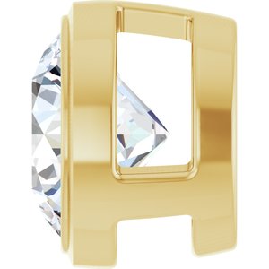14K Yellow 3/4 CT Lab-Grown Diamond Slide Pendant