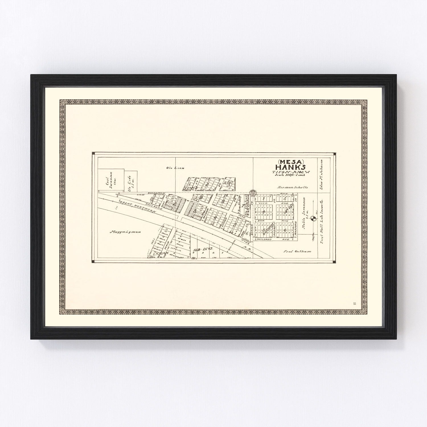 Vintage Map of Hanks, North Dakota 1937