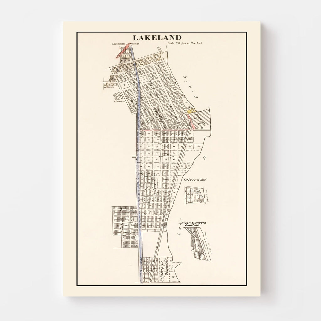 Vintage Map of Lakeland, Minnesota 1938