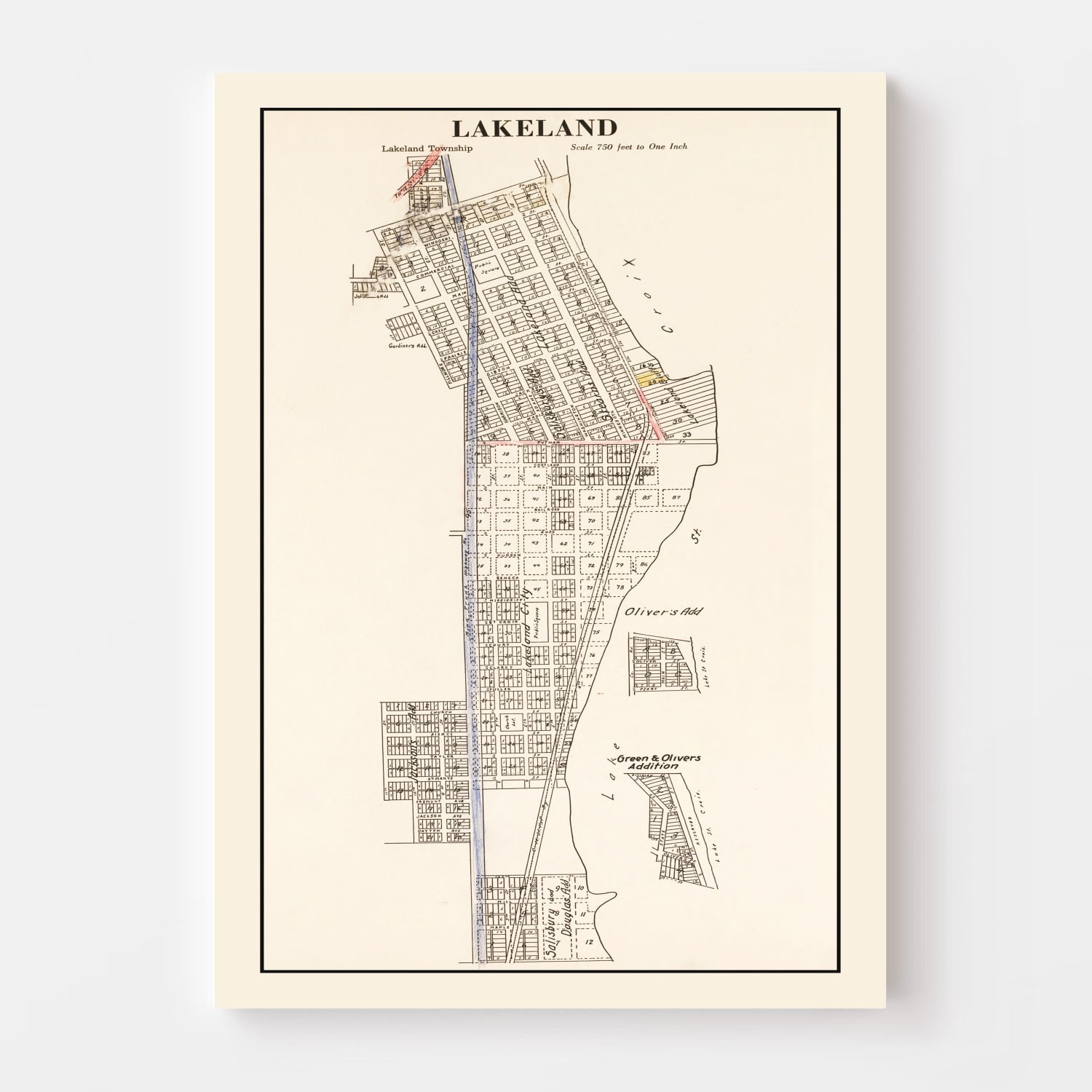 Vintage Map of Lakeland, Minnesota 1938