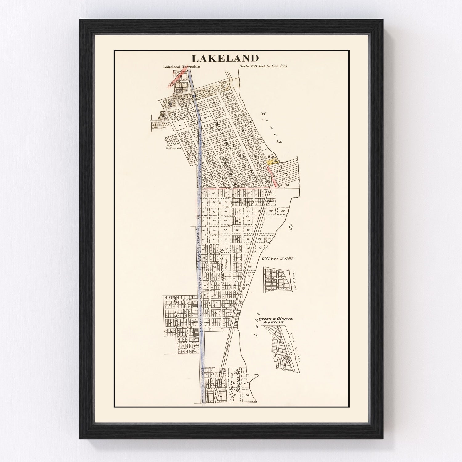 Vintage Map of Lakeland, Minnesota 1938