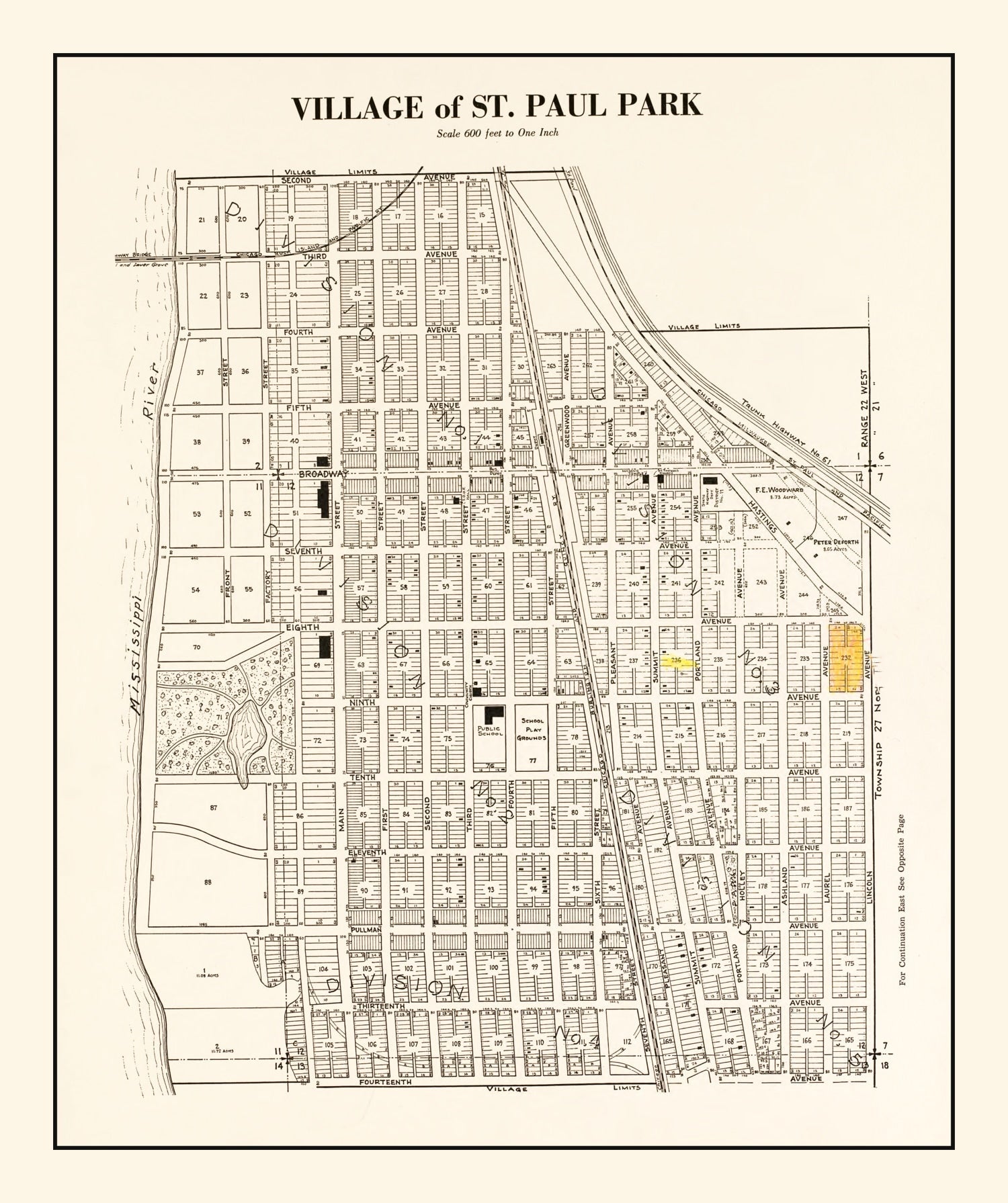 Vintage Map of Saint Paul Park, Minnesota 1938