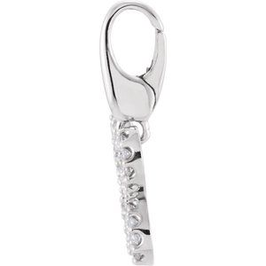 14K White Gold 1/5 CTW Natural Diamond Butterfly Charm/Pendant – image 2