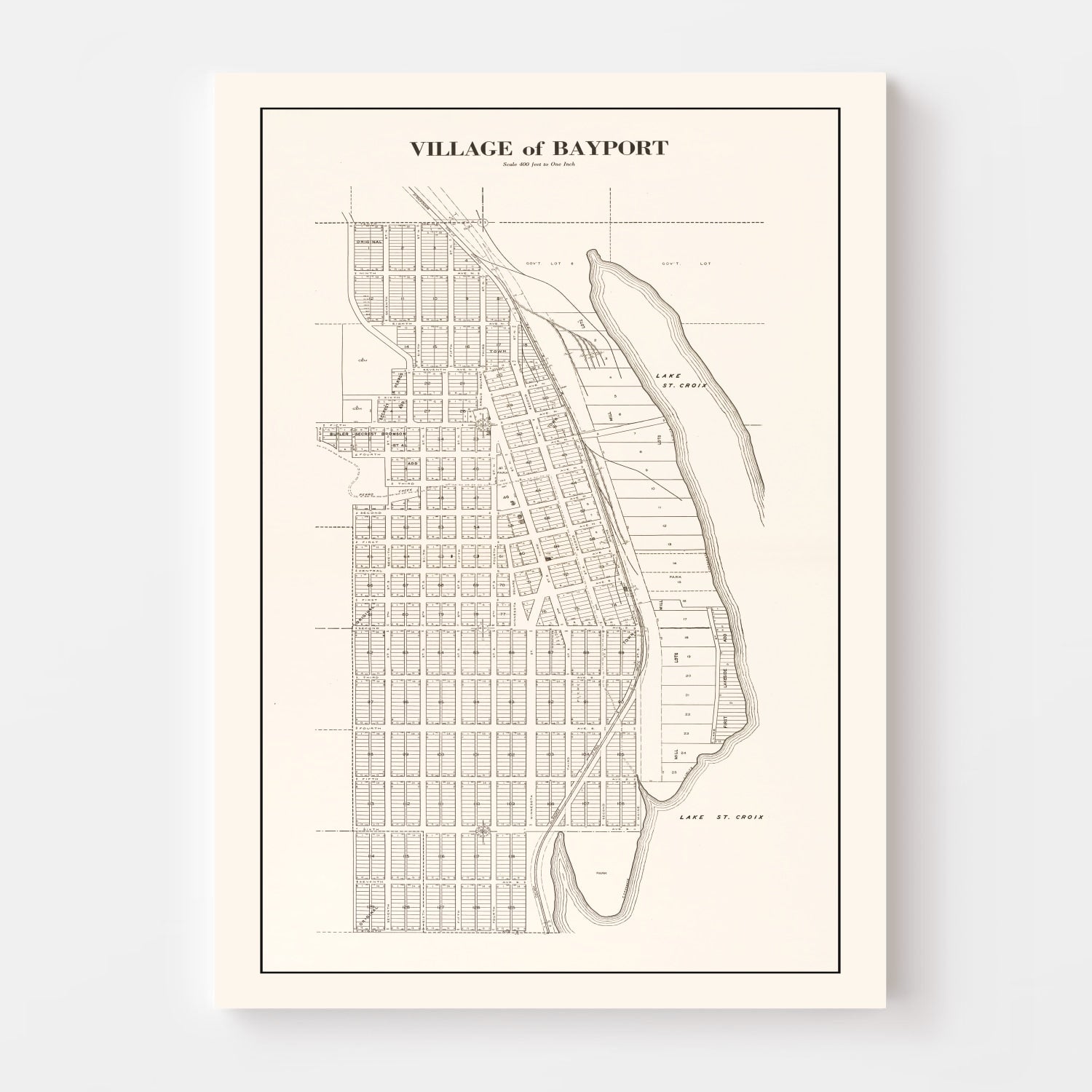 Vintage Map of Bayport, Minnesota 1938