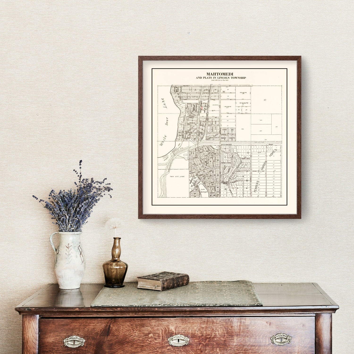 Vintage Map of Mahtomedi, Minnesota 1938
