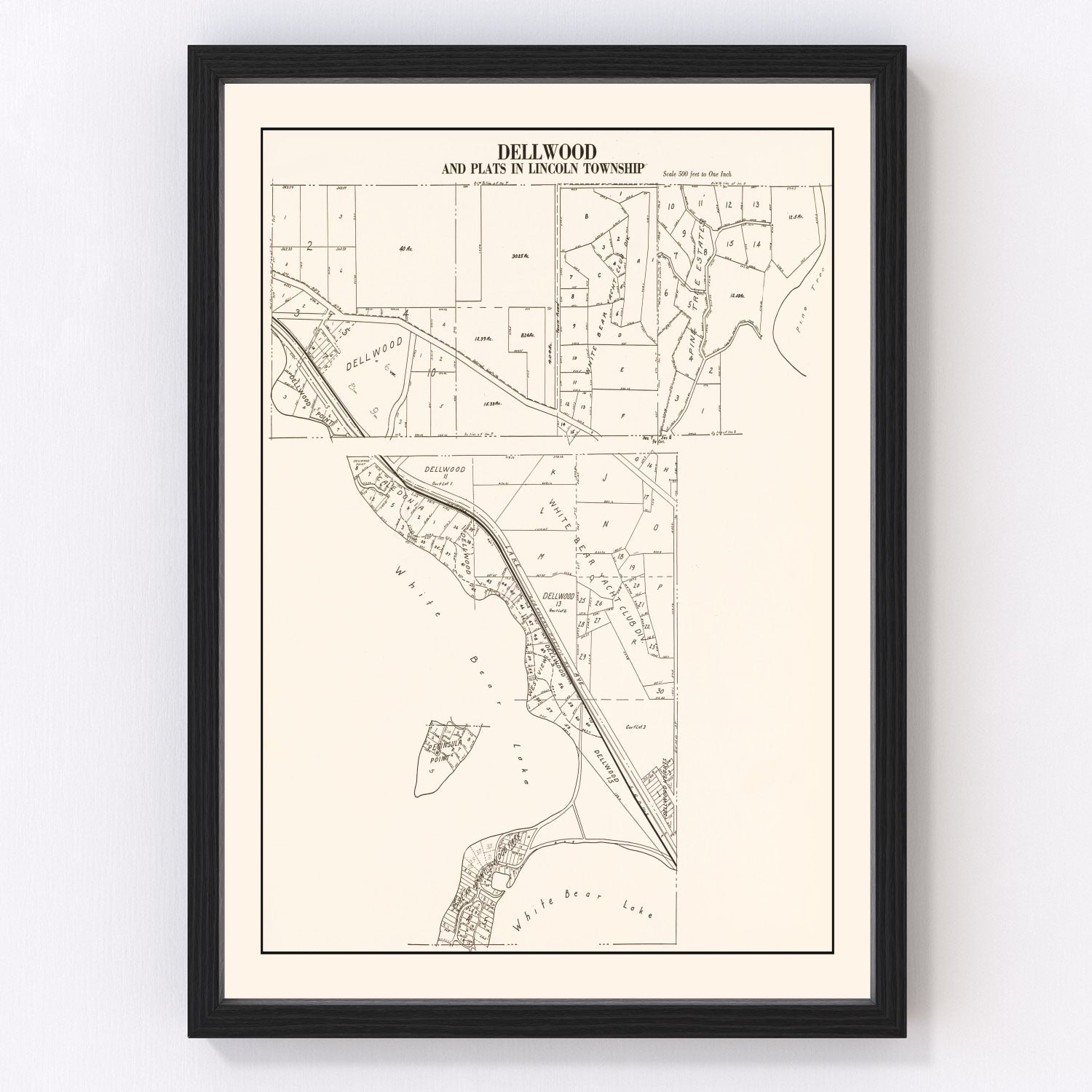 Vintage Map of Dellwood, Minnesota 1938
