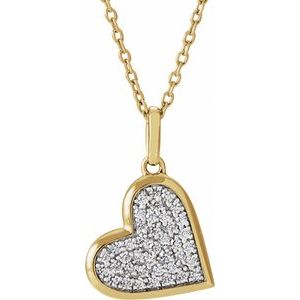 Pavé-Style Heart Necklace or Charm/Pendant