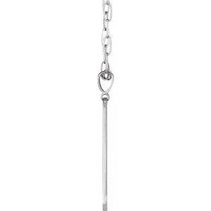 14K White Gold .0075 CTW Natural Diamond Engravable Bar 18" Necklace