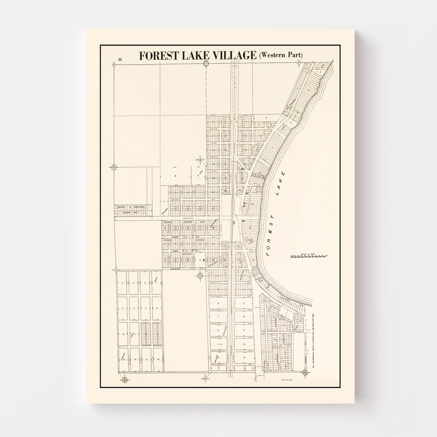 Vintage Map of Forest Lake, Minnesota 1938