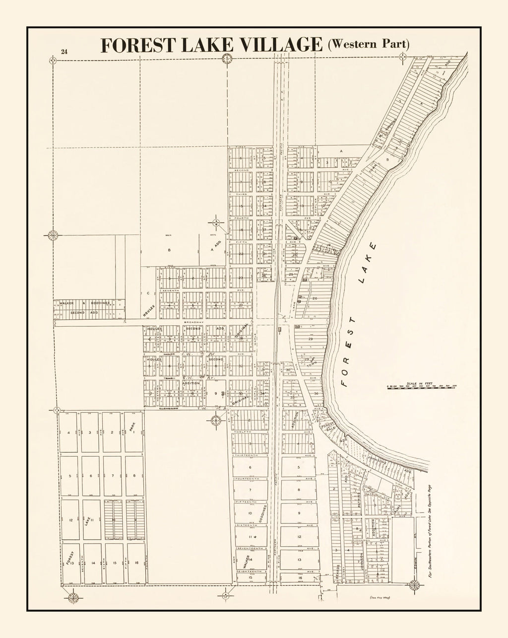 Vintage Map of Forest Lake, Minnesota 1938