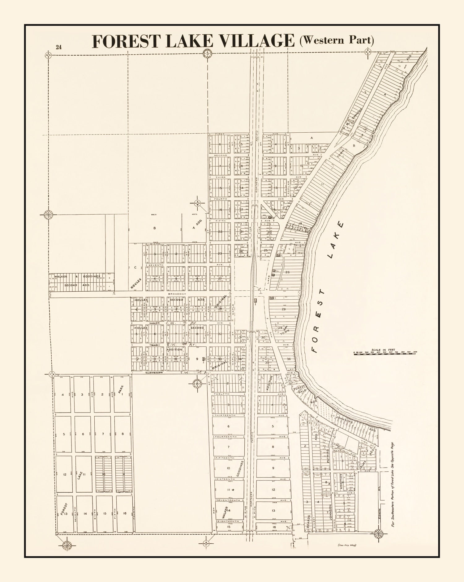 Vintage Map of Forest Lake, Minnesota 1938