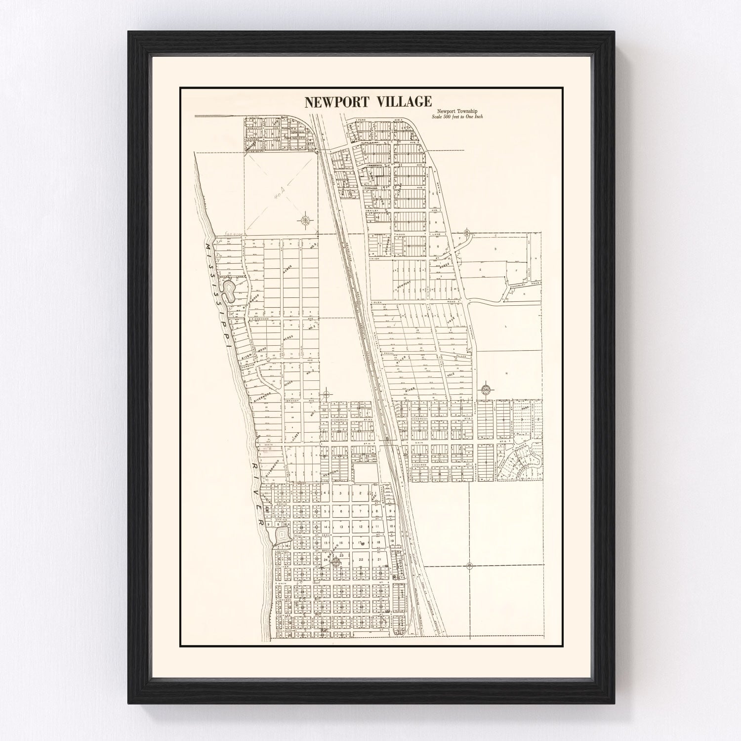 Vintage Map of Newport, Minnesota 1938