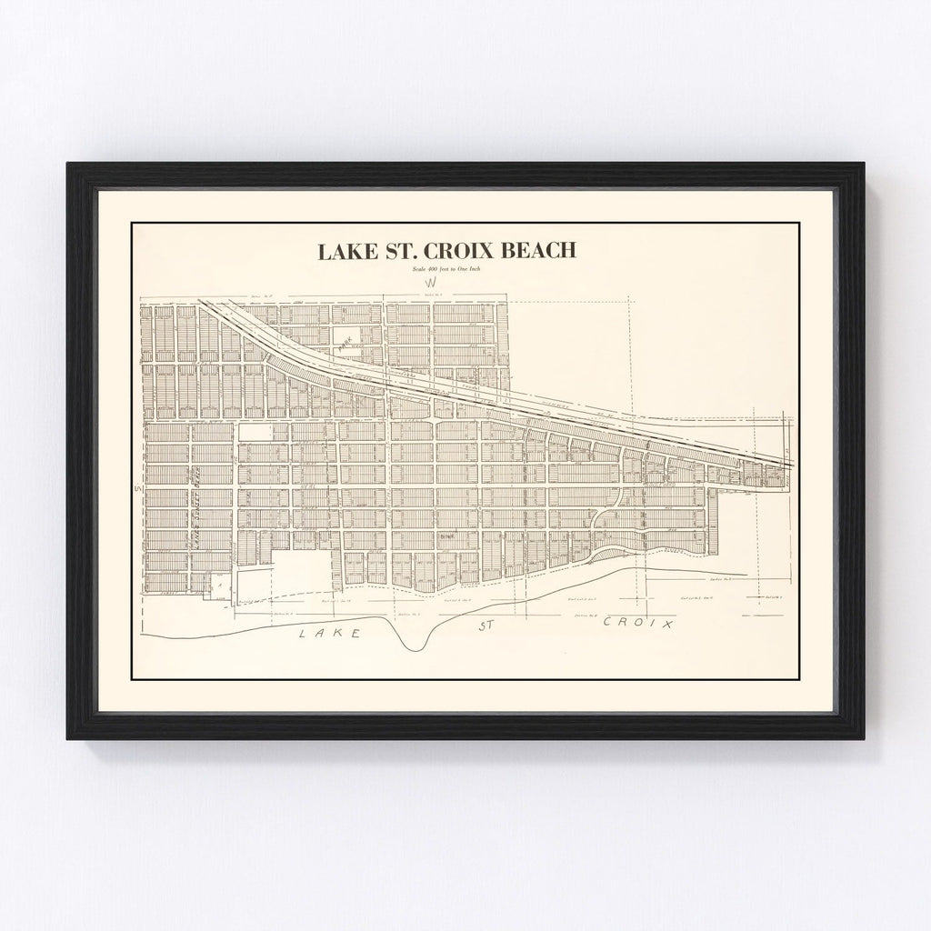 Vintage Map of Lake St Croix, Minnesota 1938