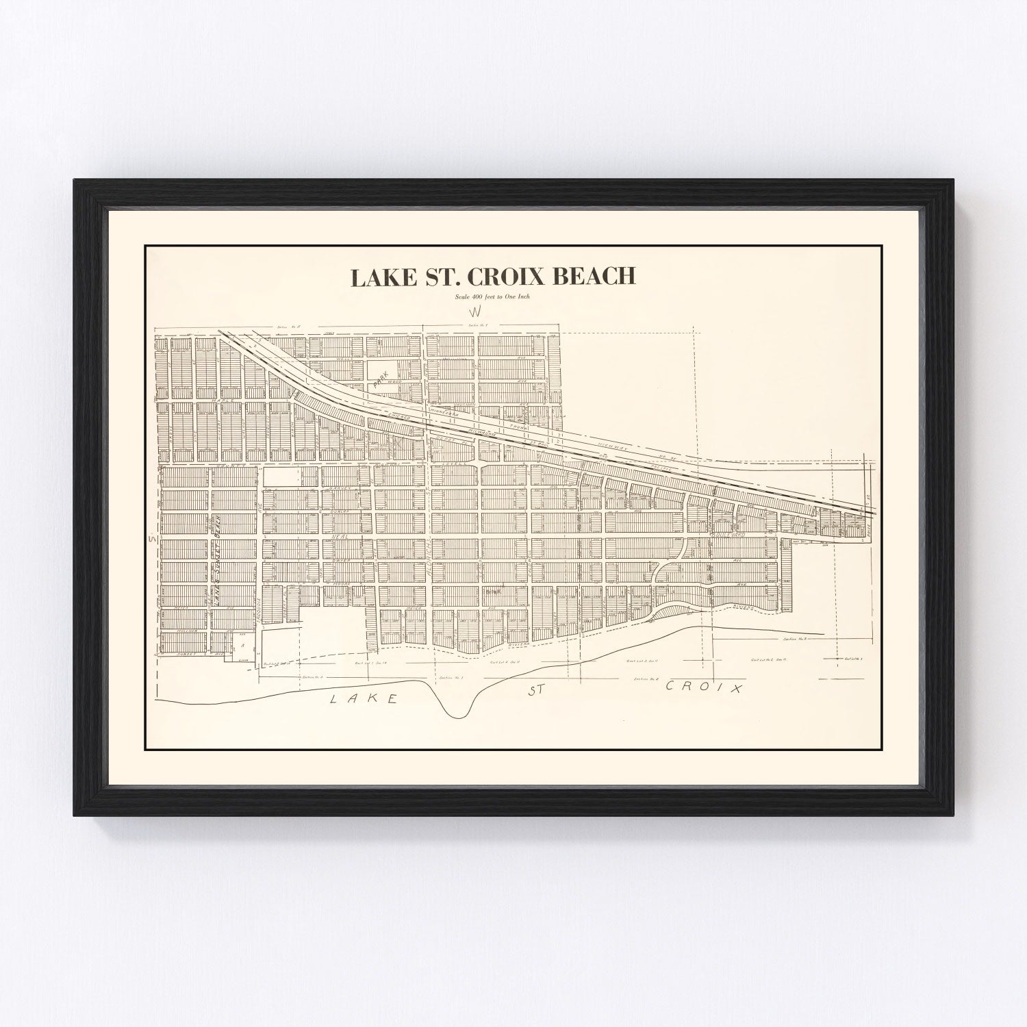 Vintage Map of Lake St Croix, Minnesota 1938
