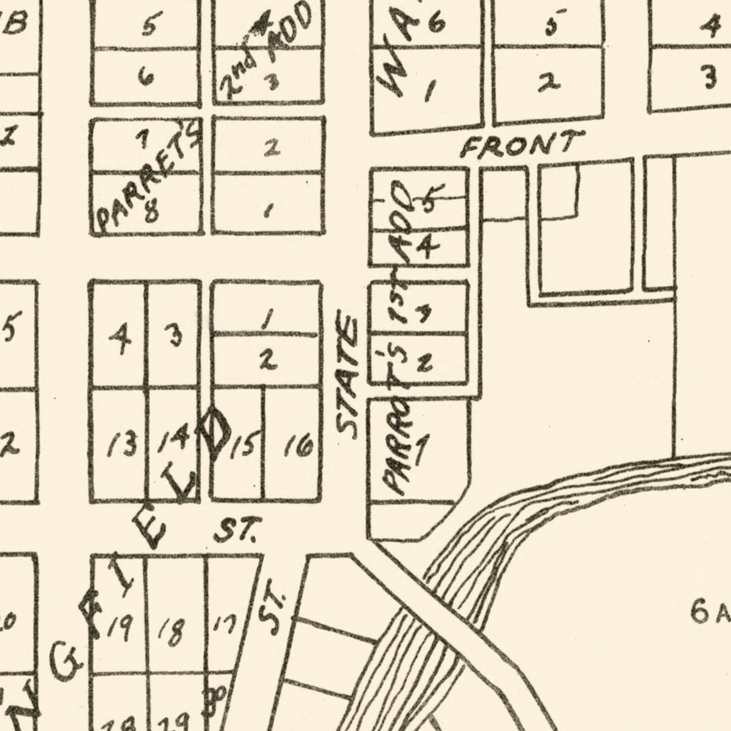 Vintage Map of South Whitley, Indiana 1939