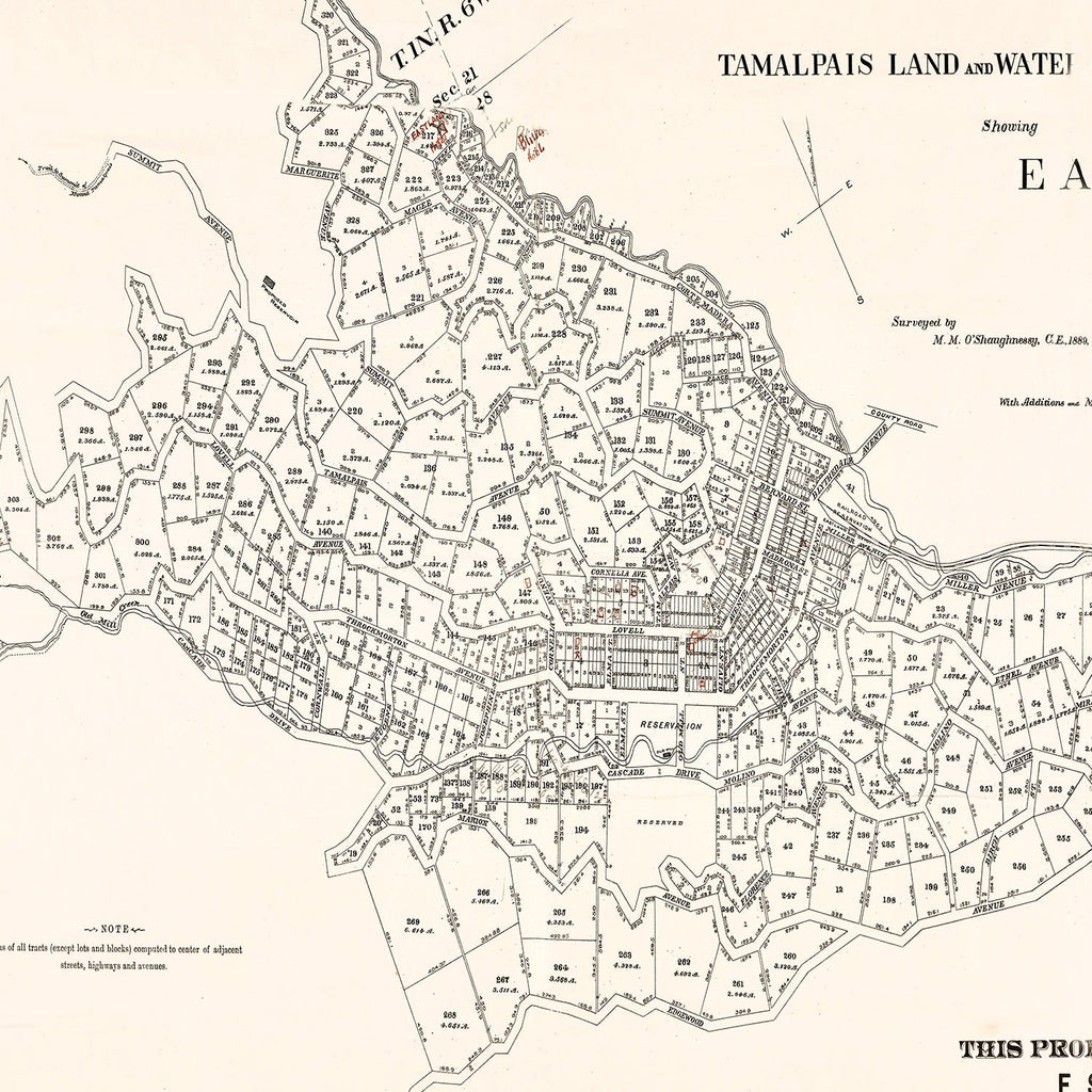 Vintage Map of Eastland, California 1889